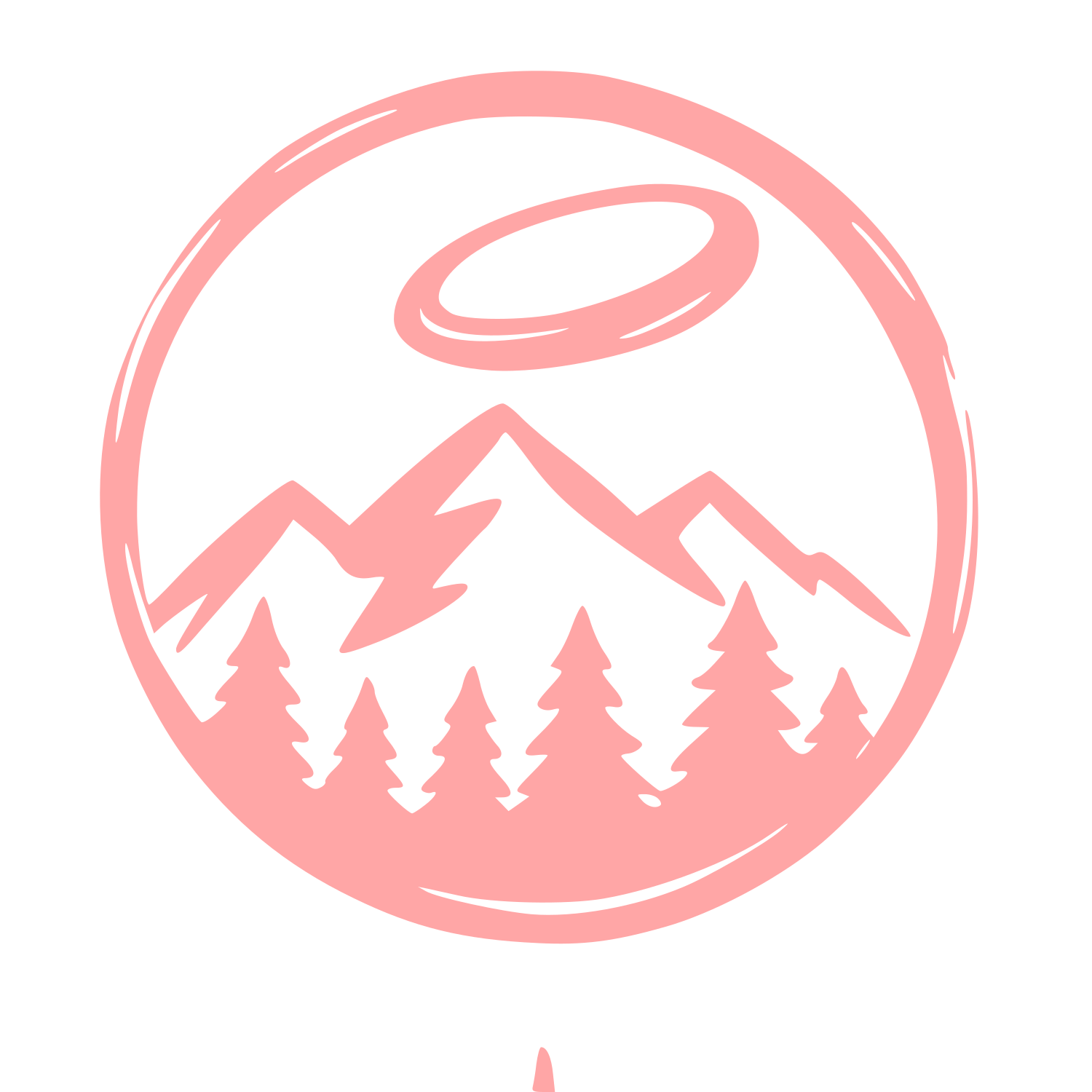 Frisbee Mountains Forest Logo #ffa6a6