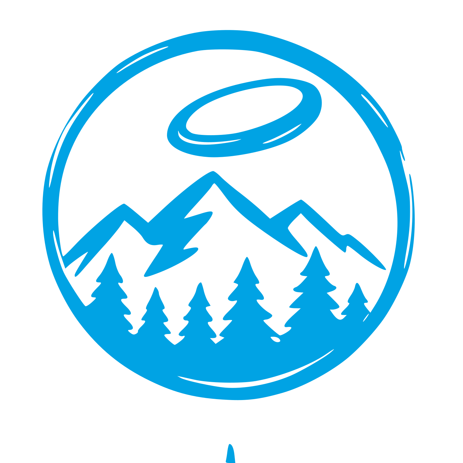 Frisbee Mountains Forest Logo #00a3e4