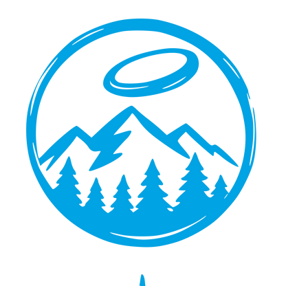 Frisbee Mountains Forest Logo #00a3e4