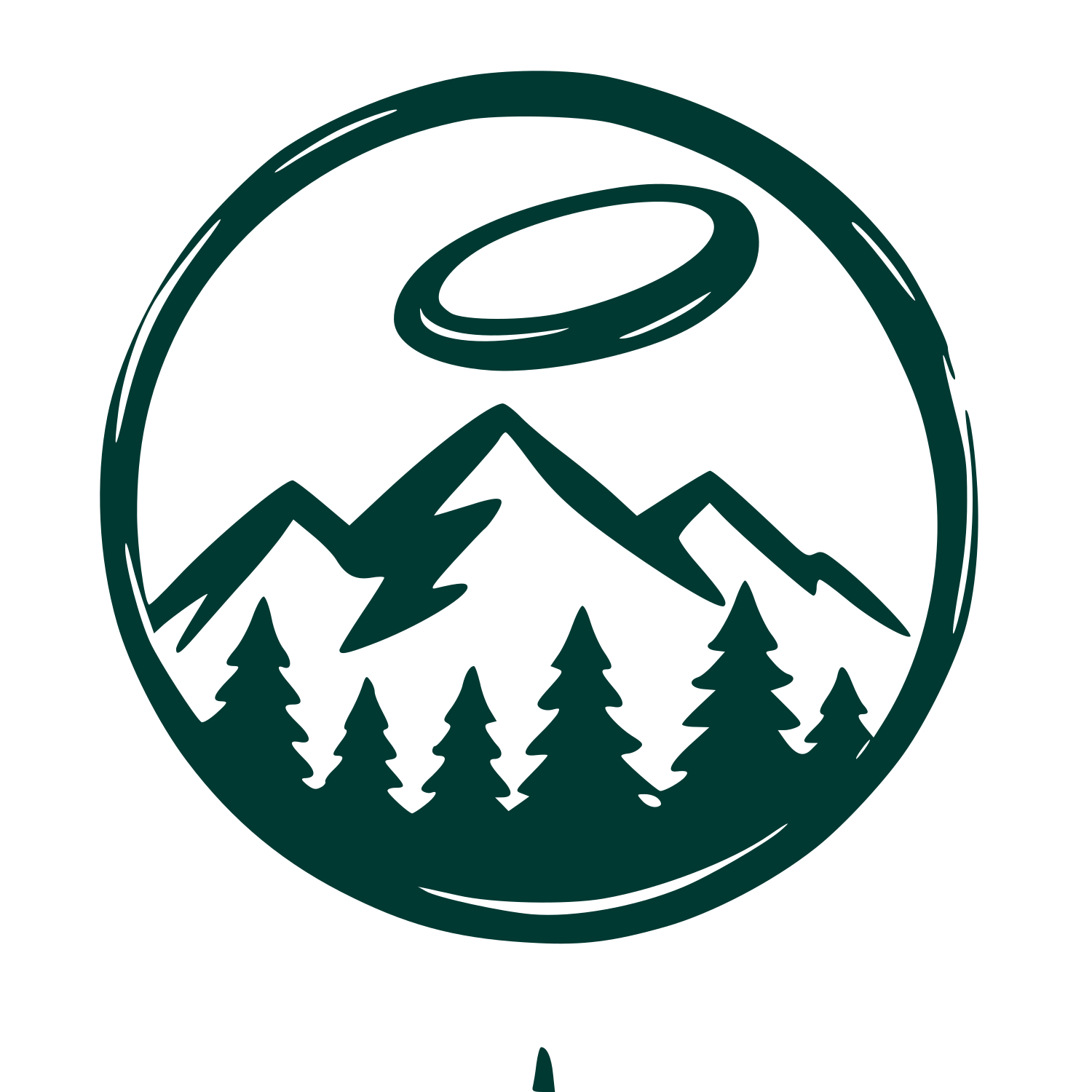 Frisbee Mountains Forest Logo #003932