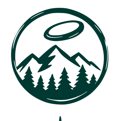 Frisbee Mountains Forest Logo #003932