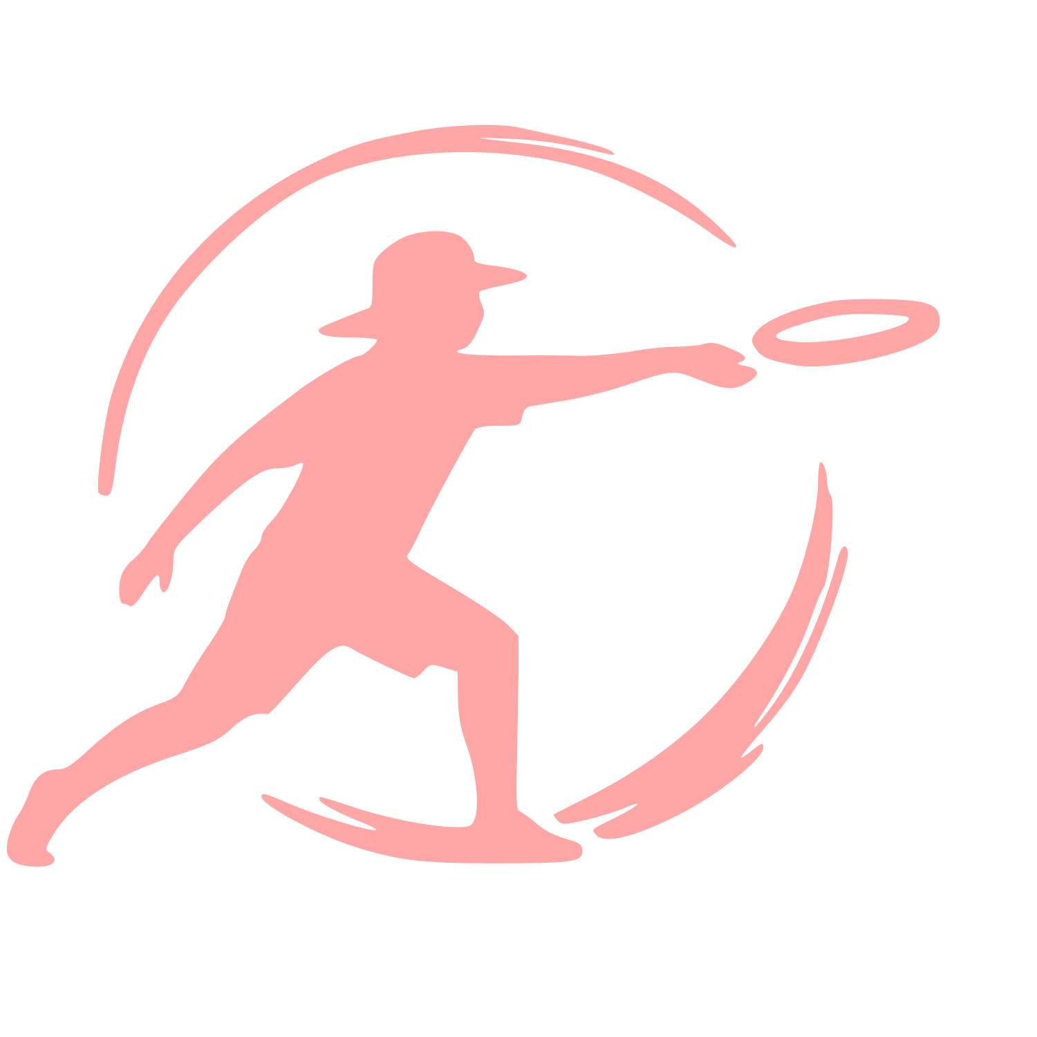 Ultimate Frisbee Player Logo #ffa6a6