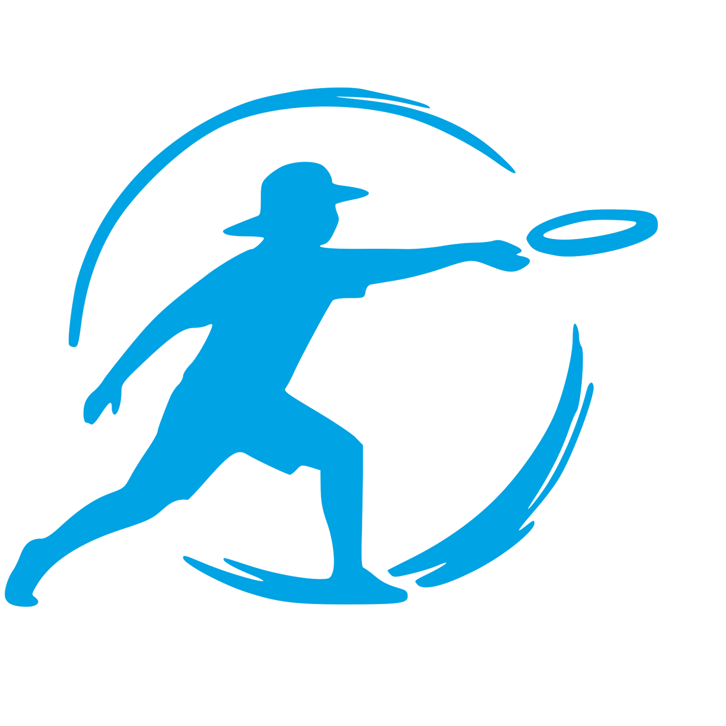 Ultimate Frisbee Player Logo #00a3e4