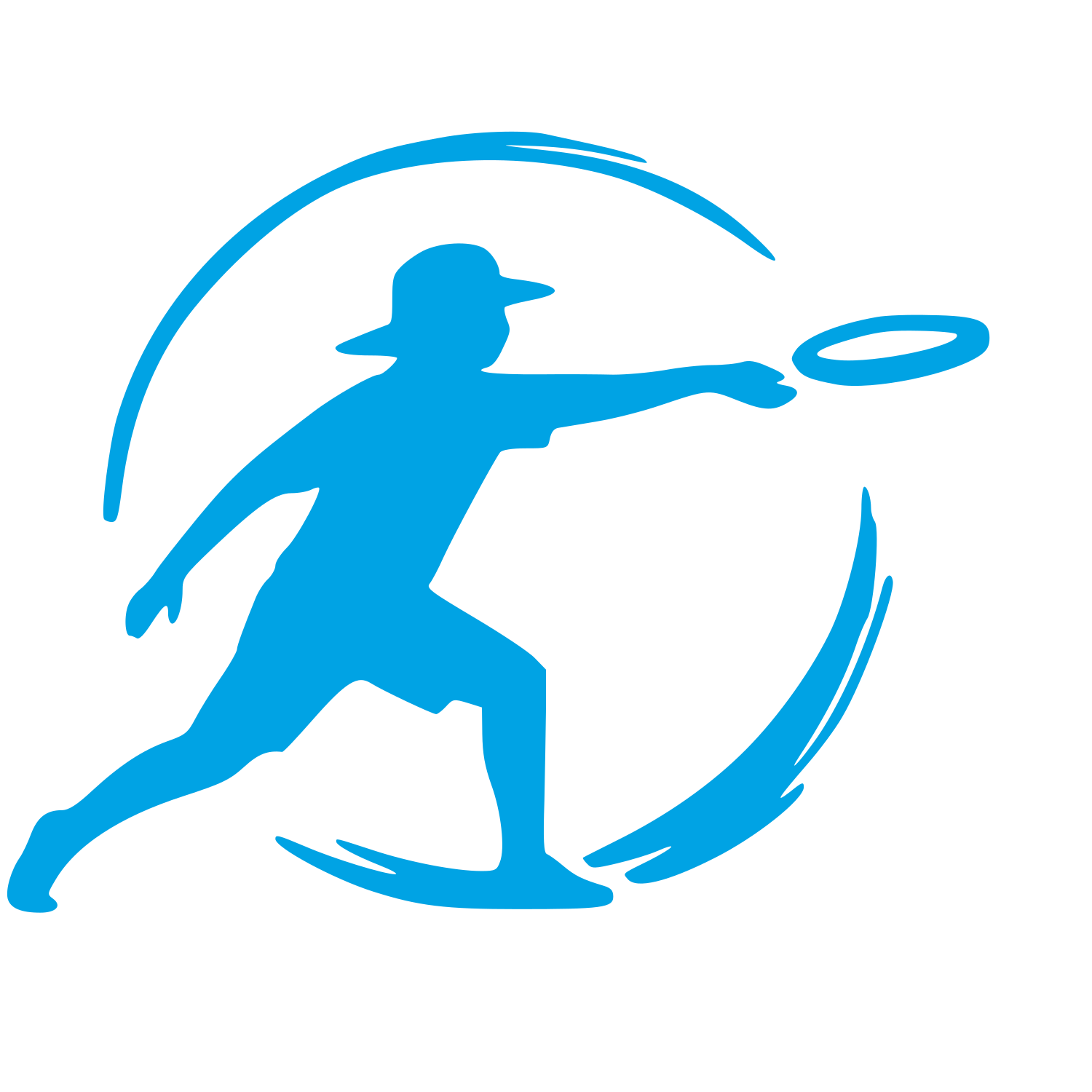 Ultimate Frisbee Player Logo #00a3e4