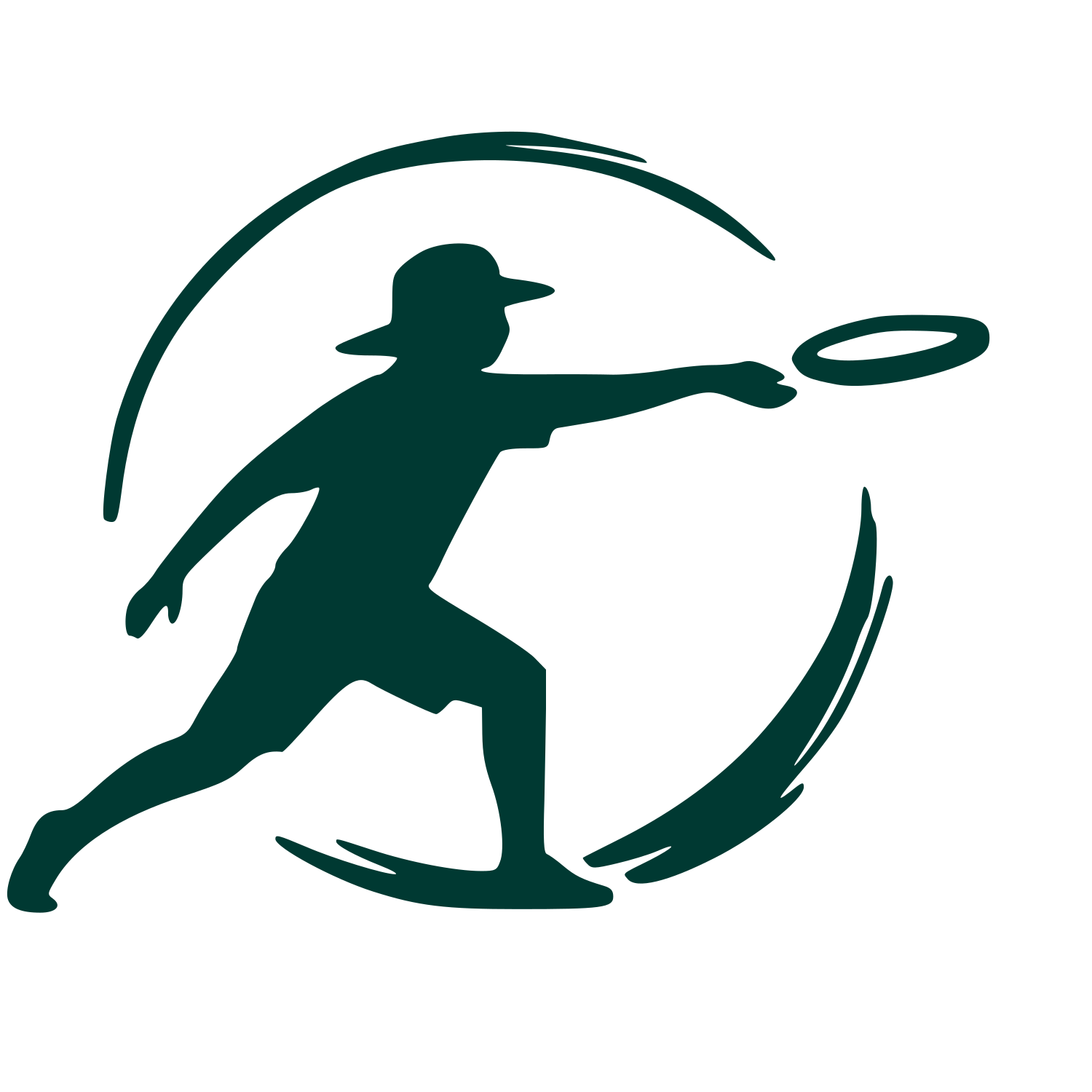 Ultimate Frisbee Player Logo #003932