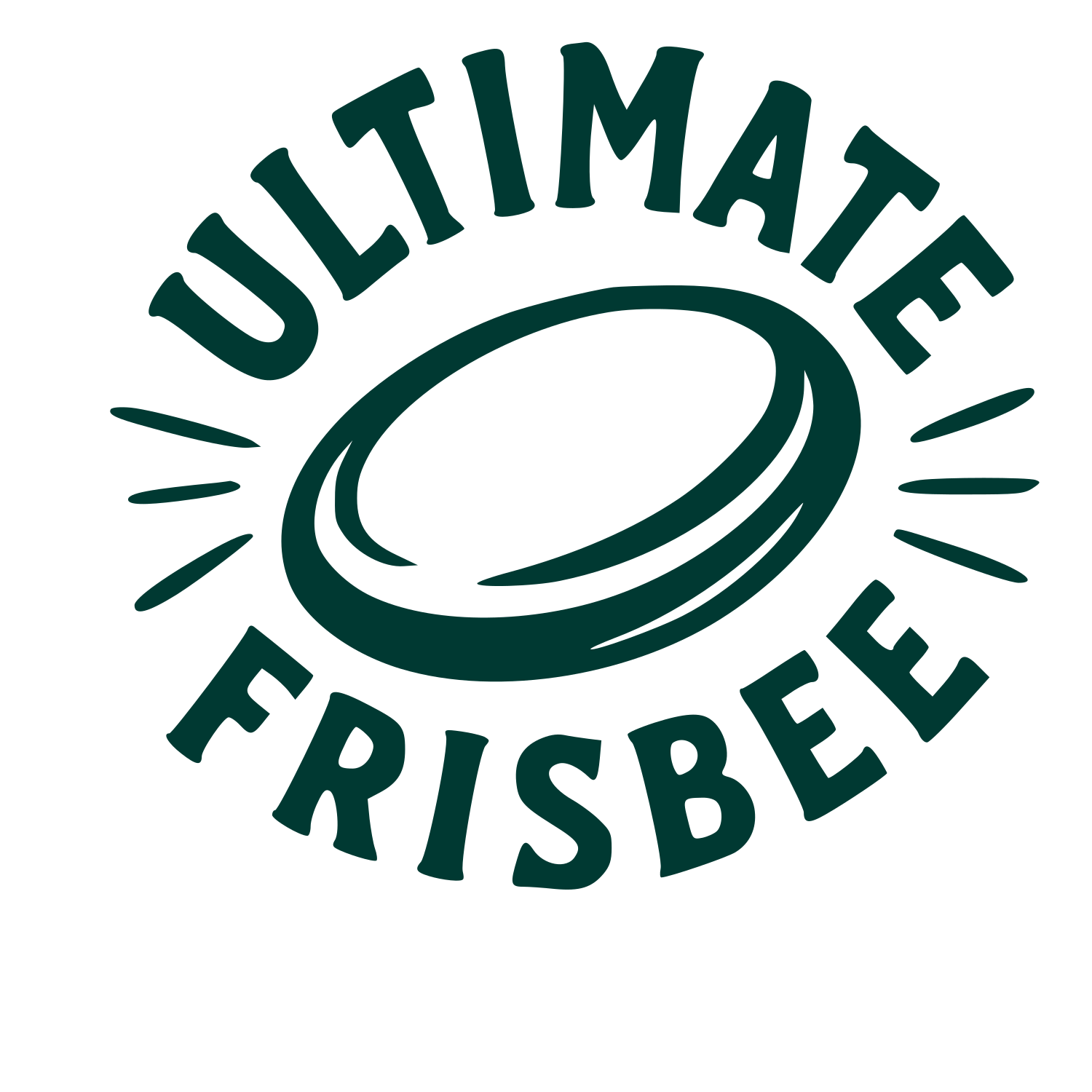 Ultimate Frisbee Sport Logo #003932