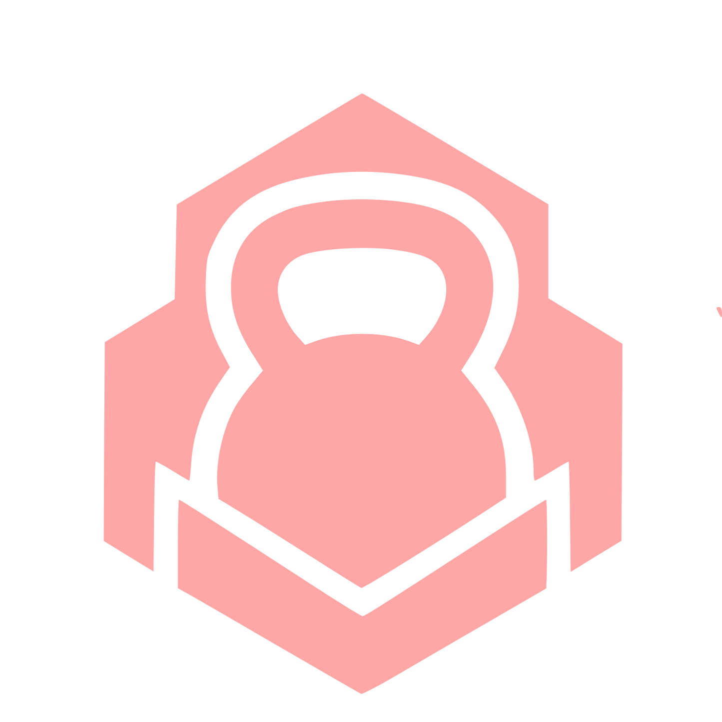 Kettlebell Hexagon Badge Logo #ffa6a6