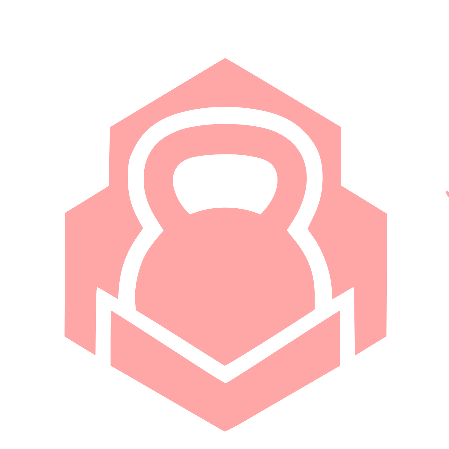 Kettlebell Hexagon Badge Logo #ffa6a6