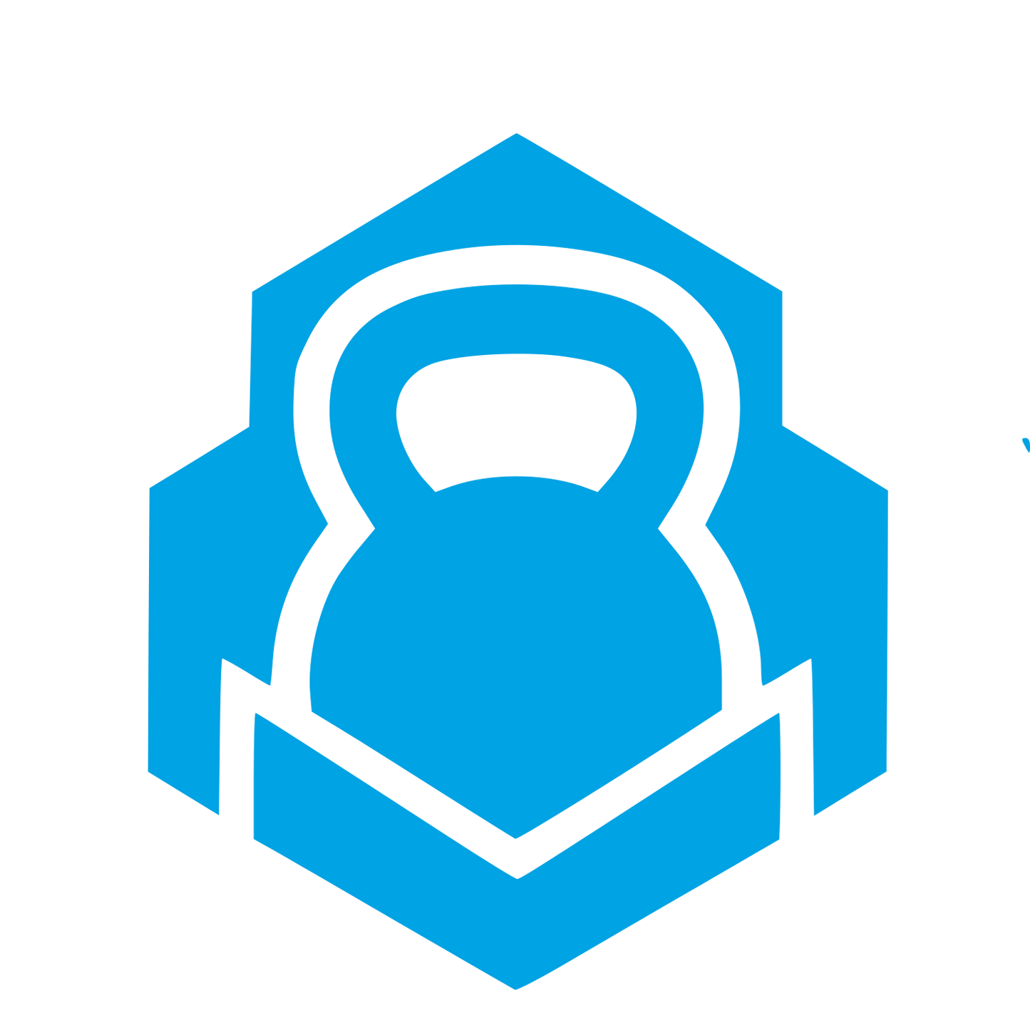 Kettlebell Hexagon Badge Logo #00a3e4