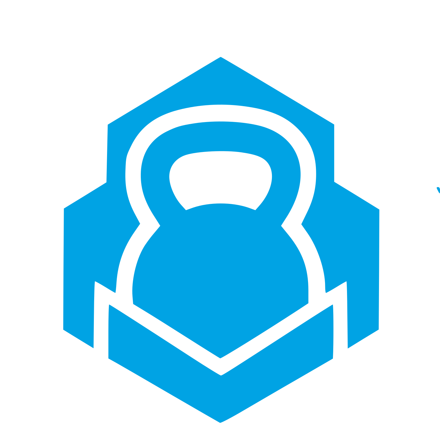 Kettlebell Hexagon Badge Logo #00a3e4