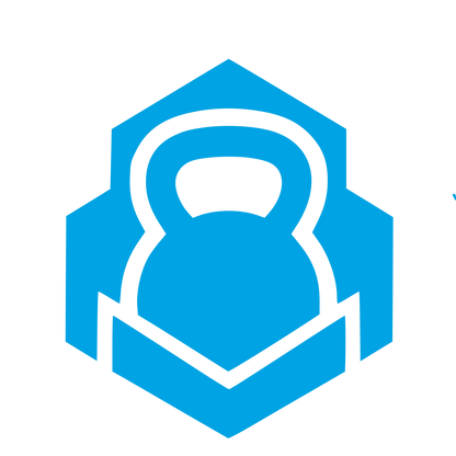 Kettlebell Hexagon Badge Logo #00a3e4