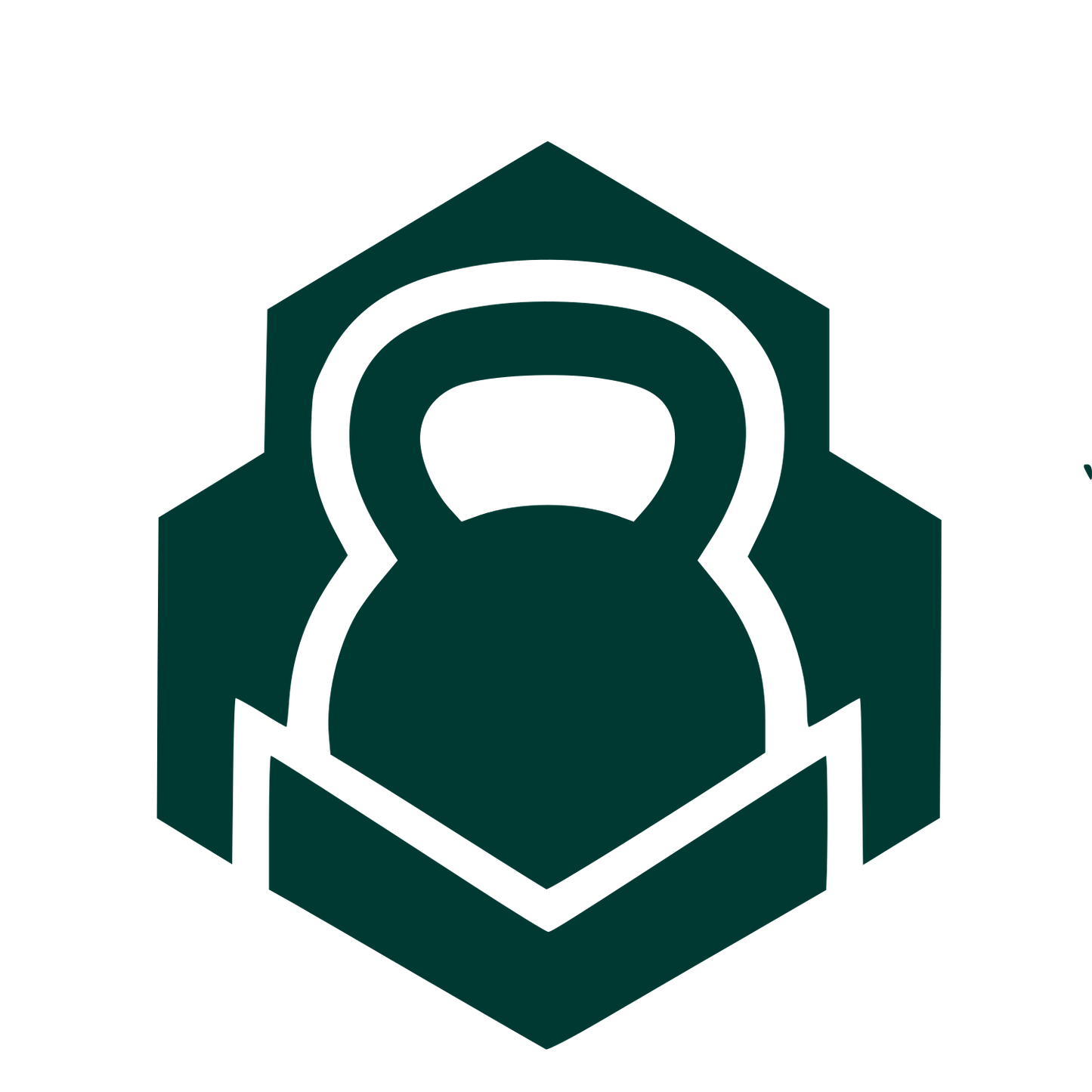 Kettlebell Hexagon Badge Logo #003932