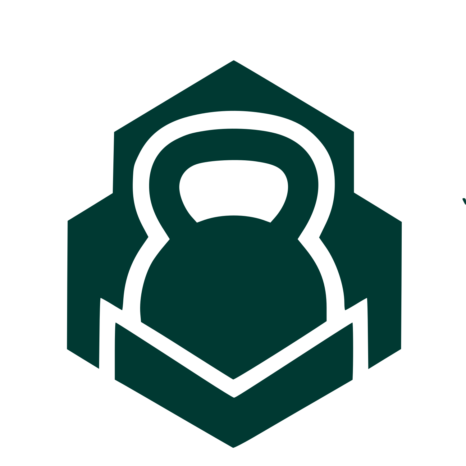 Kettlebell Hexagon Badge Logo #003932