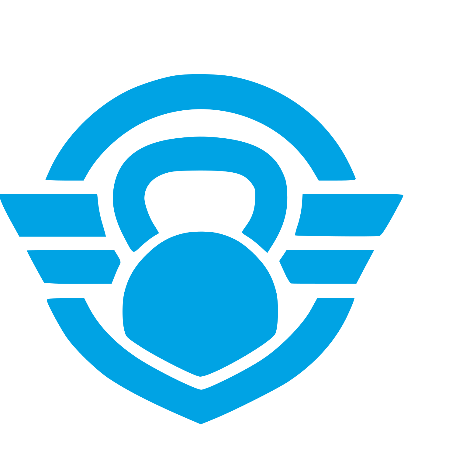Kettlebell Wings Emblem Logo #00a3e4