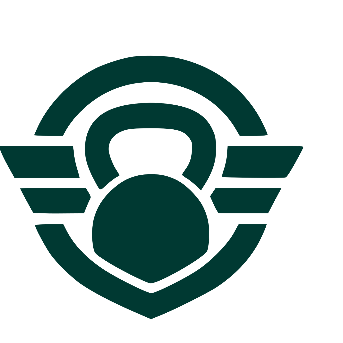 Kettlebell Wings Emblem Logo #003932