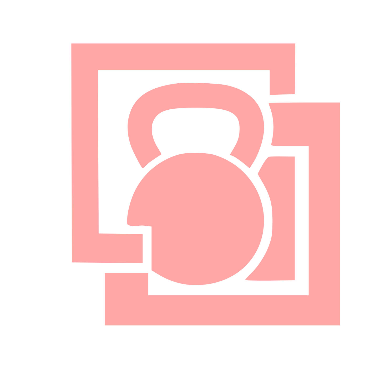 Layered Overlap Kettlebell Logo #ffa6a6