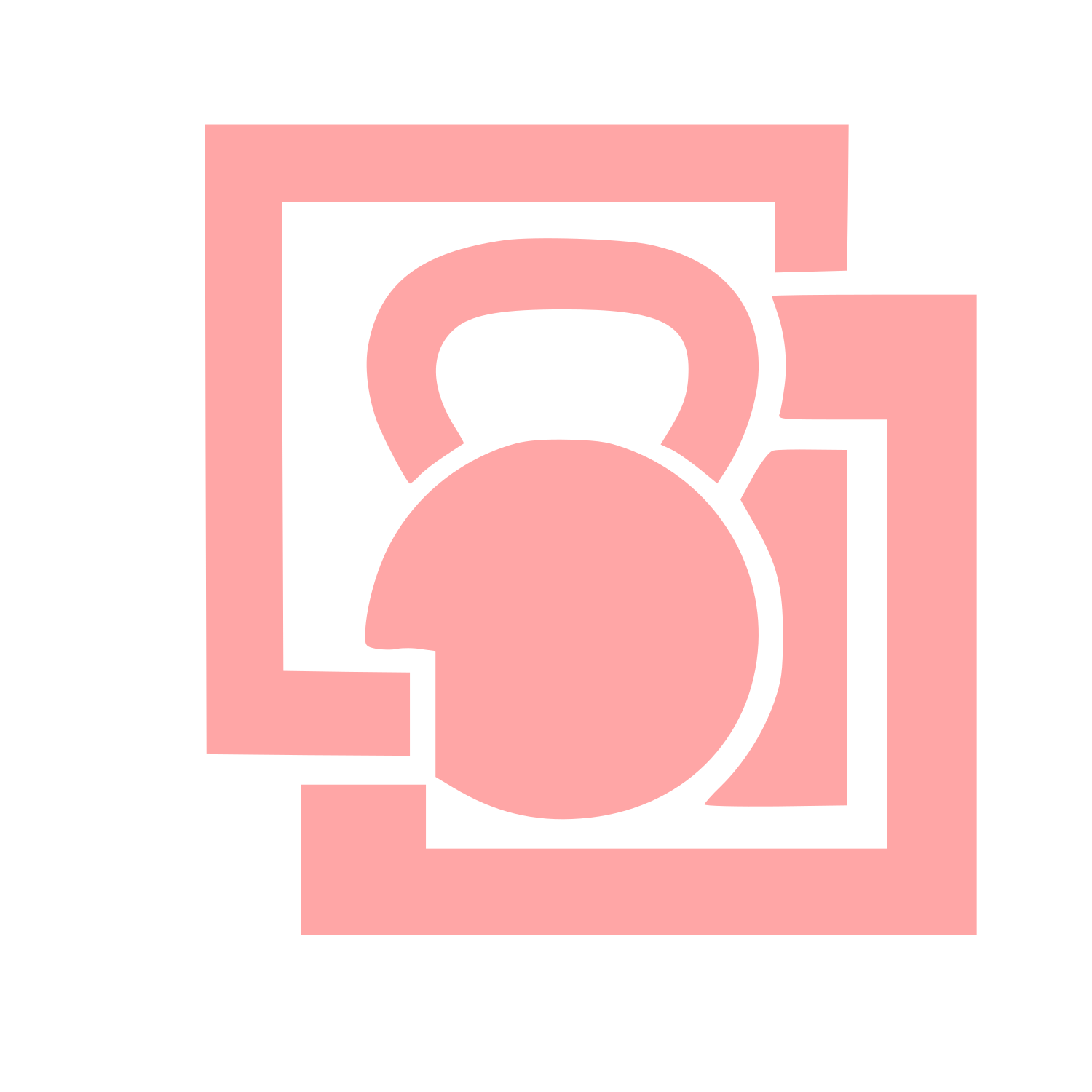 Layered Overlap Kettlebell Logo #ffa6a6