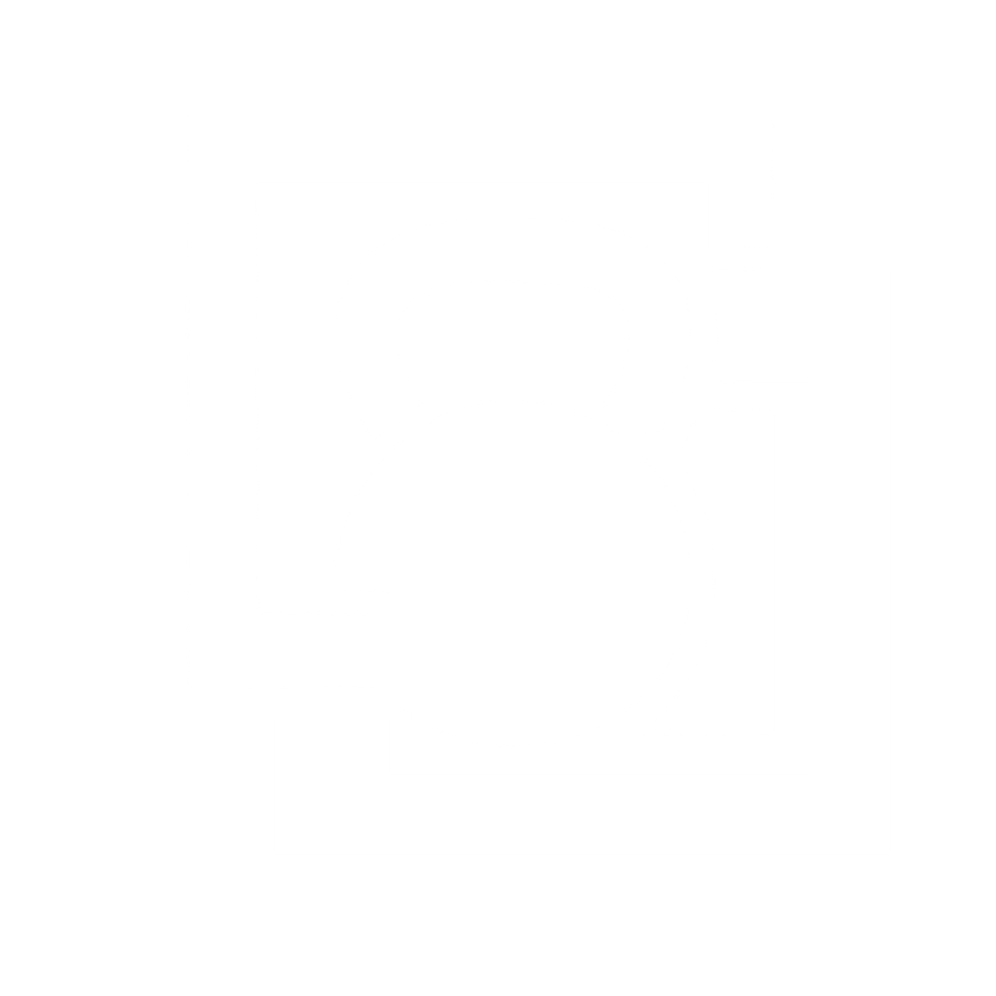 Layered Overlap Kettlebell Logo #ffffff