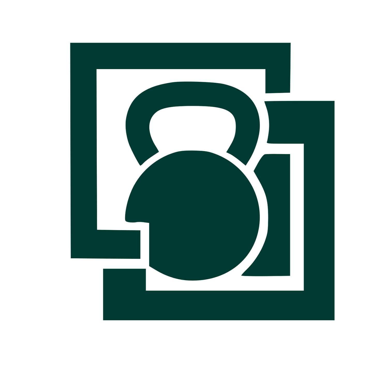 Layered Overlap Kettlebell Logo #003932