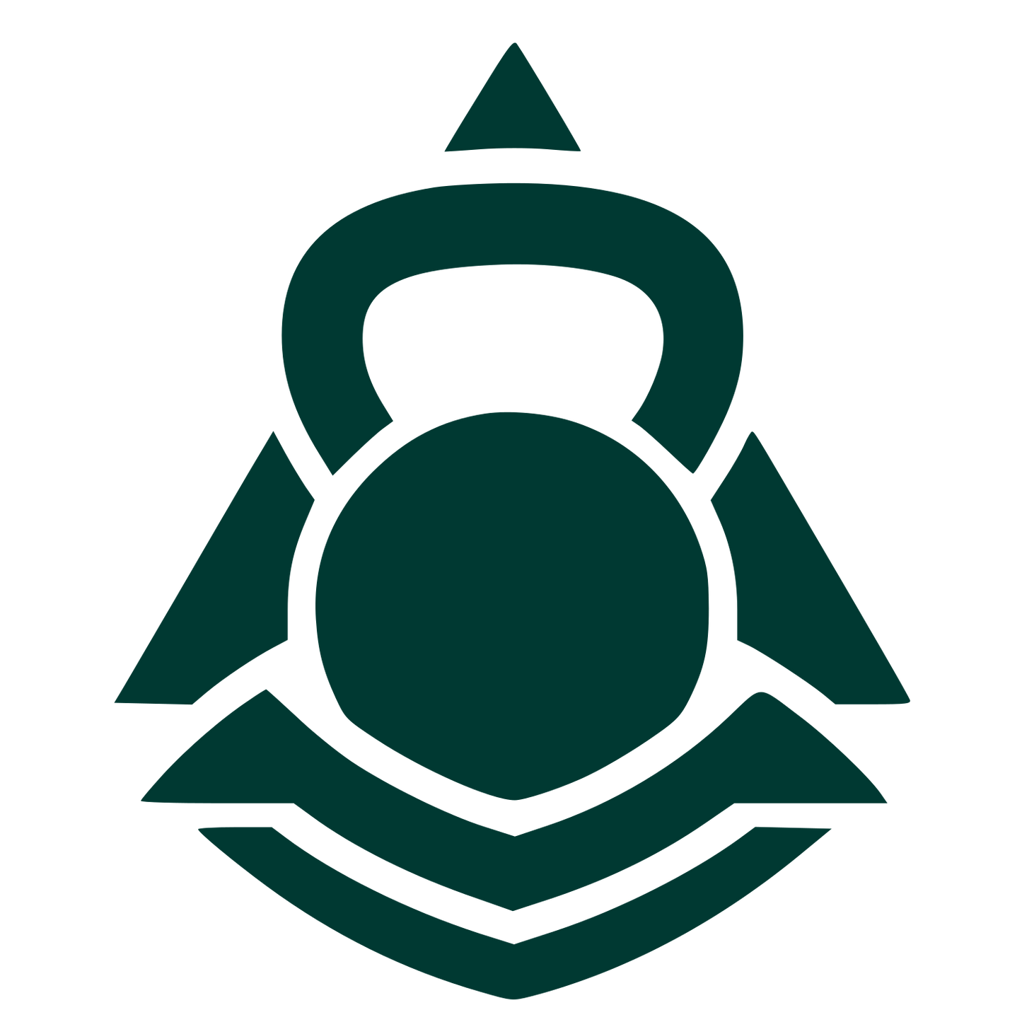 Kettlebell Triangle Emblem Logo #003932