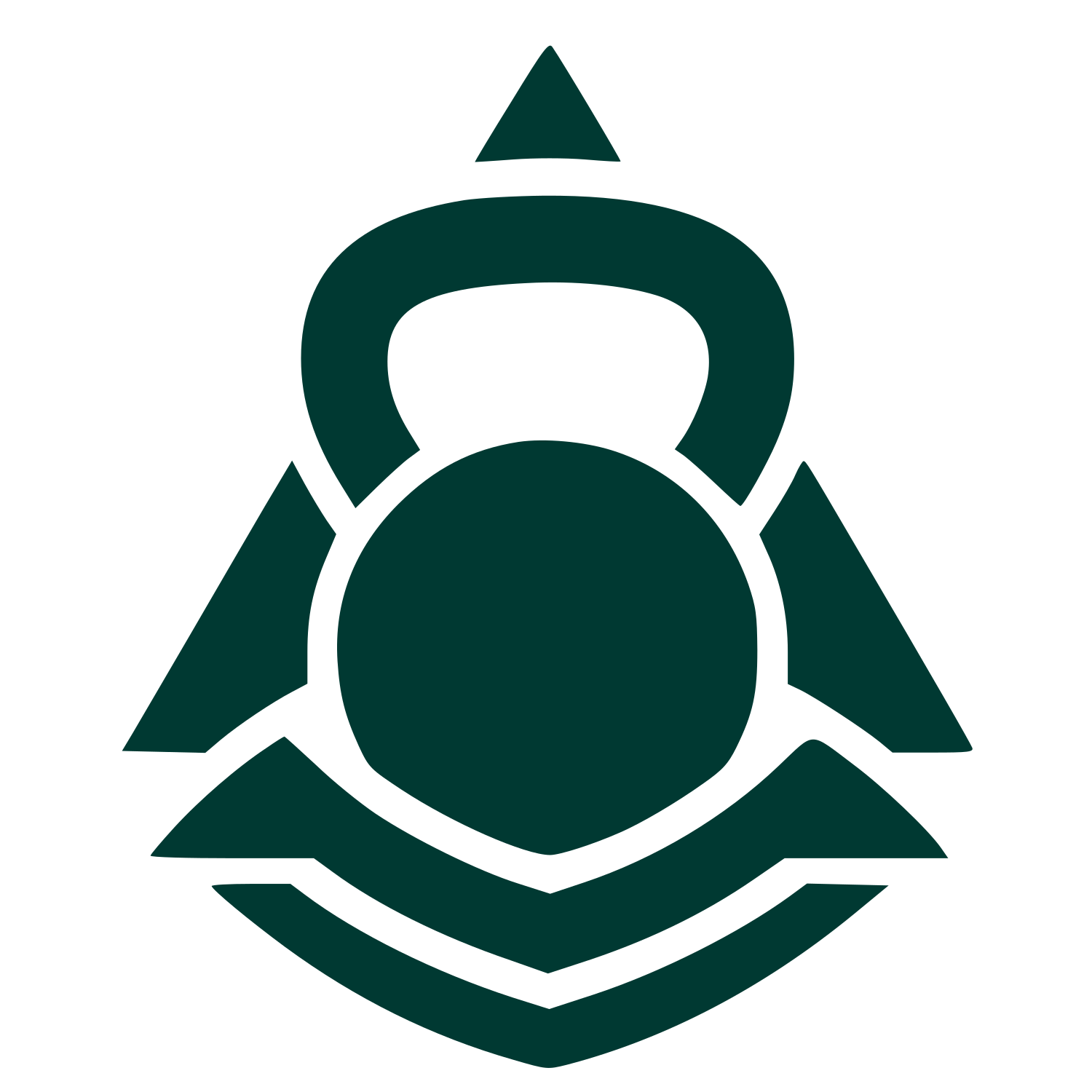 Kettlebell Triangle Emblem Logo #003932