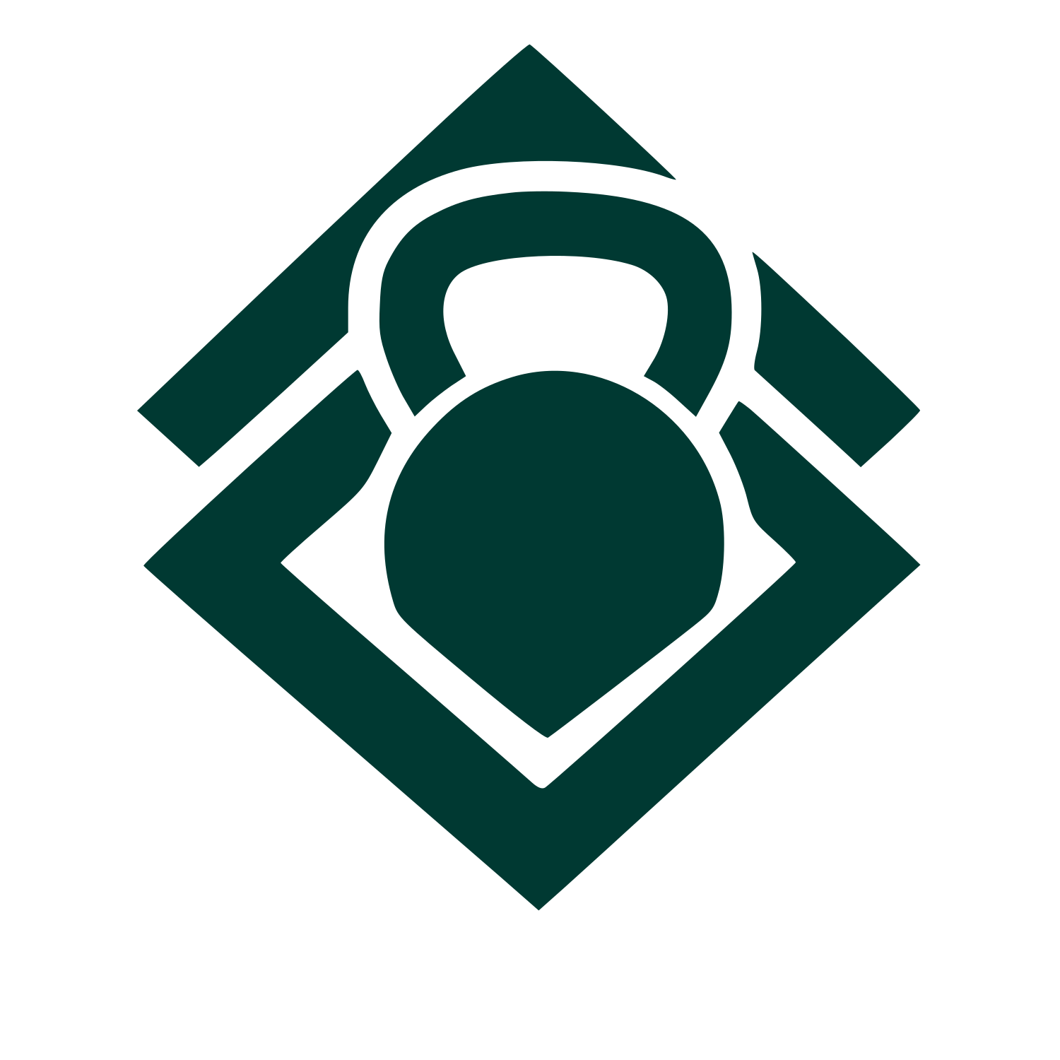Kettlebell Diamond Emblem Logo #003932