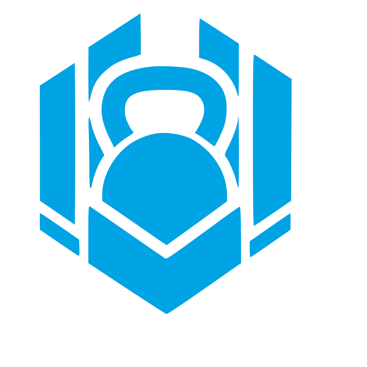 Kettlebell Hexagon Badge Logo #00a3e4