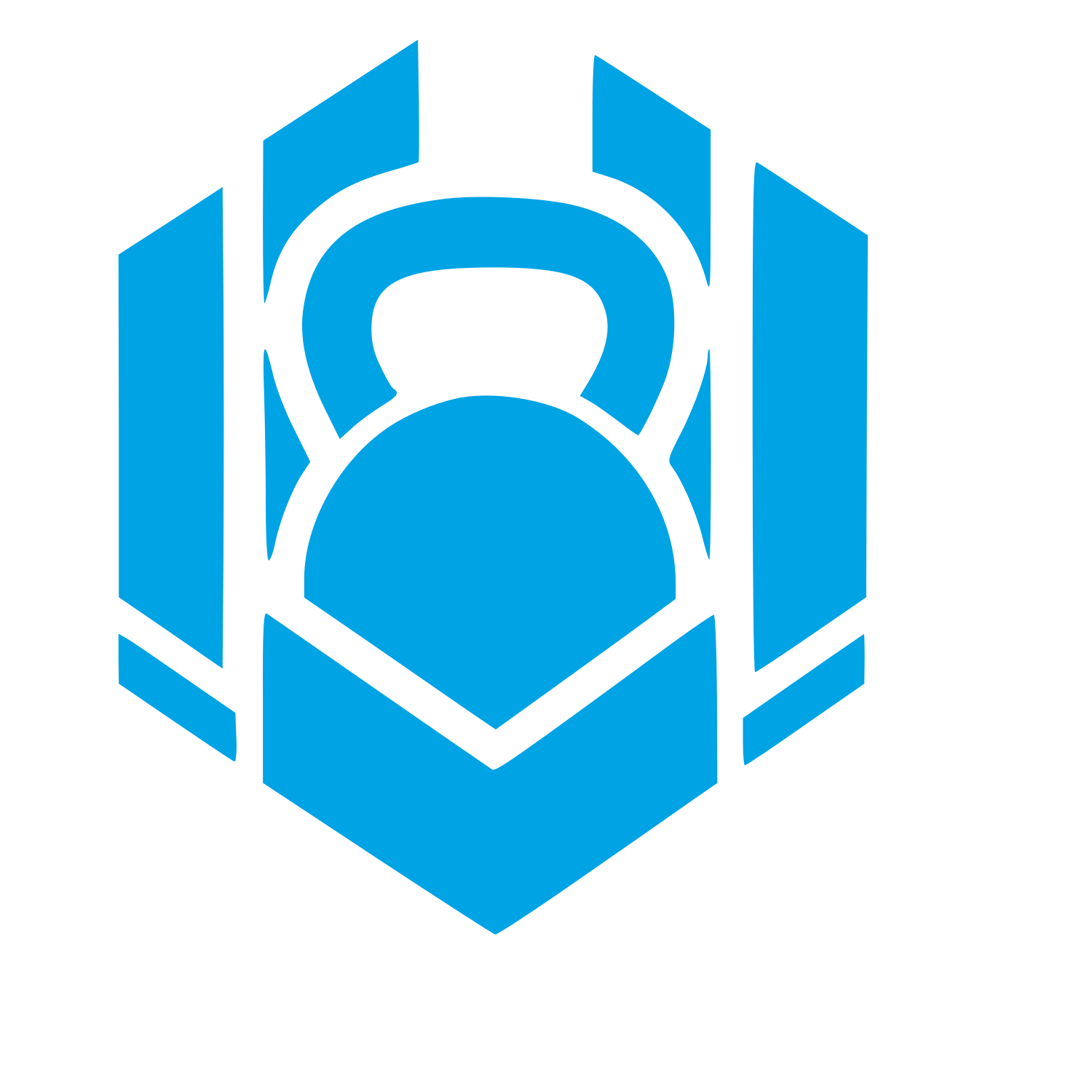 Kettlebell Hexagon Badge Logo #00a3e4