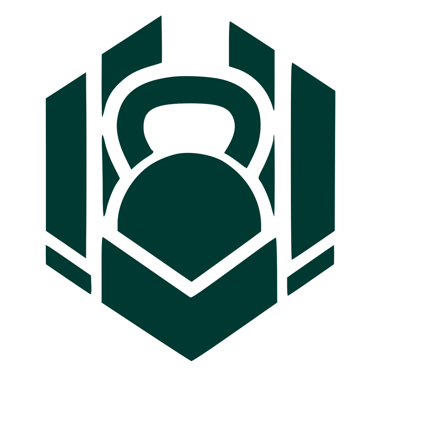 Kettlebell Hexagon Badge Logo #003932