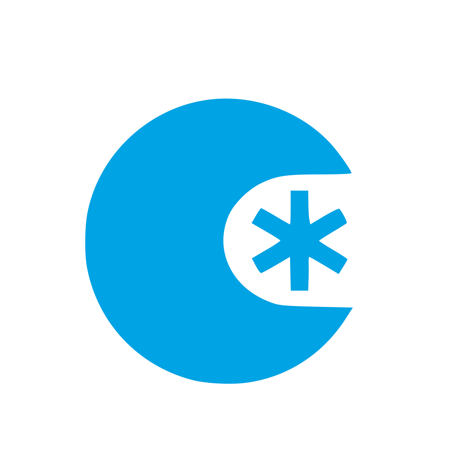 Crescent Asterisk Cold Logo #00a3e4