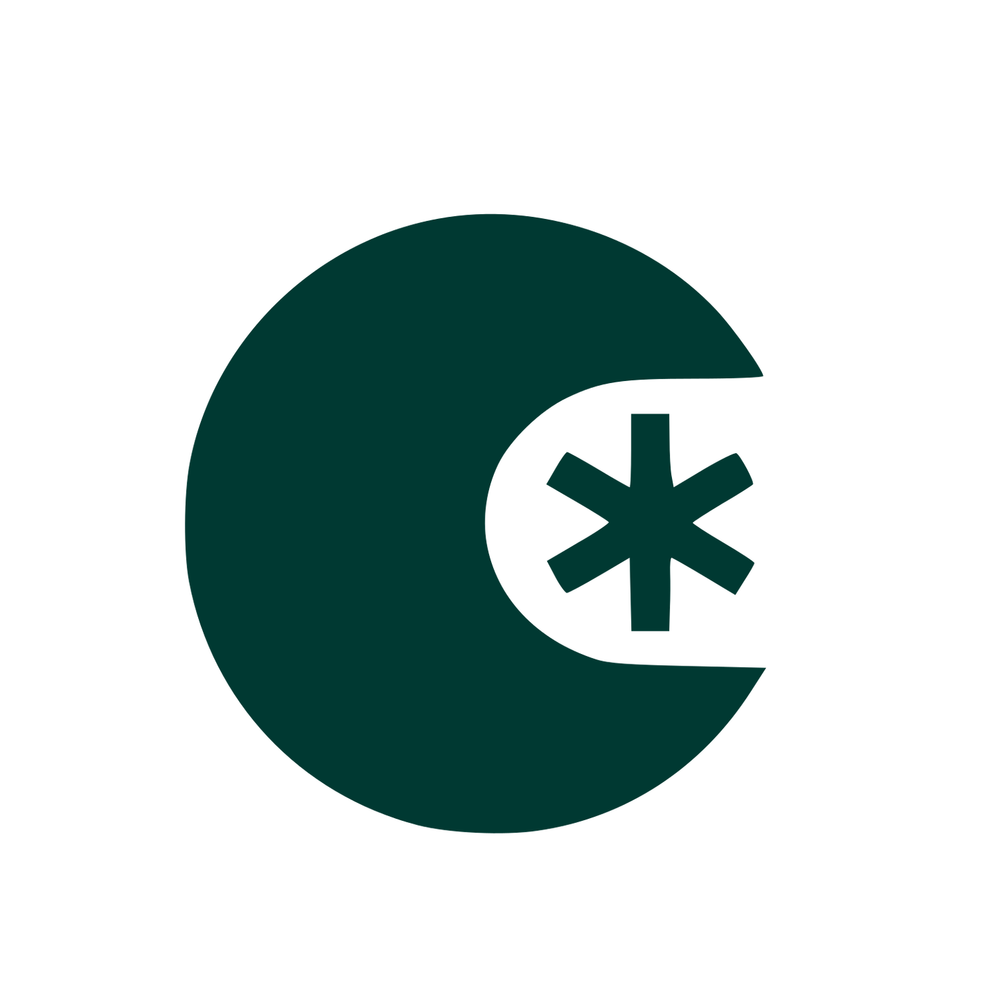 Crescent Asterisk Cold Logo #003932