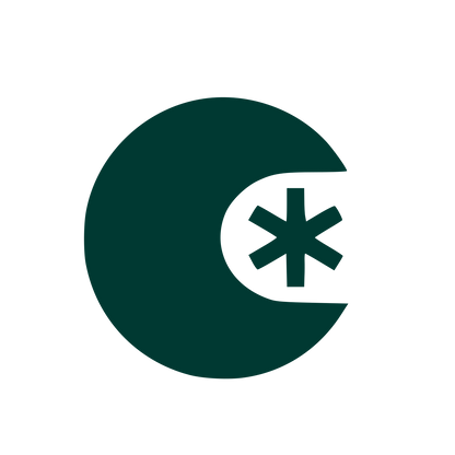 Crescent Asterisk Cold Logo #003932