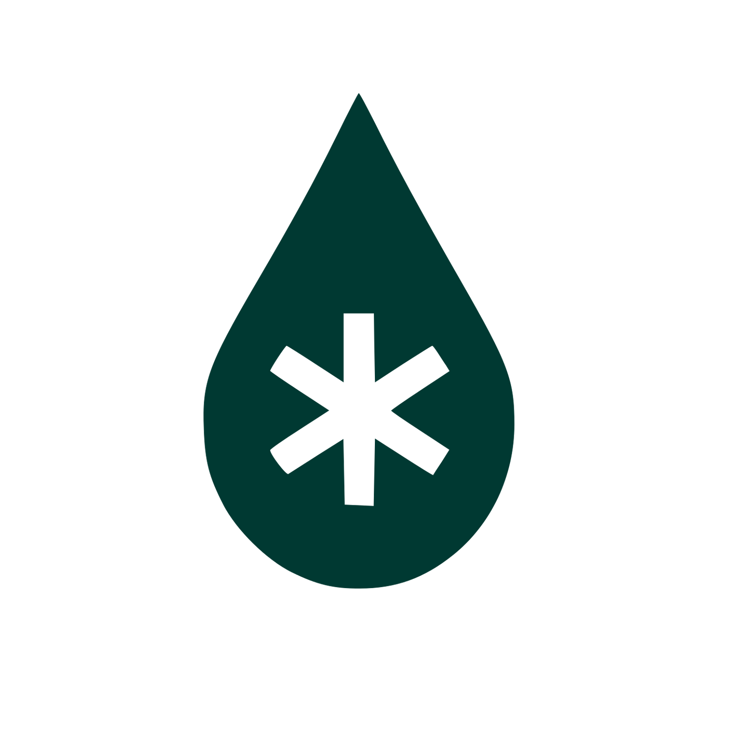 Ice Drop Asterisk Logo #003932