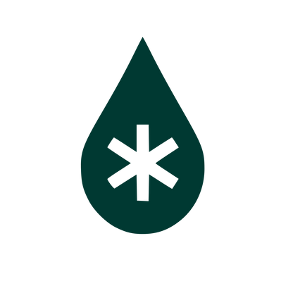 Ice Drop Asterisk Logo #003932