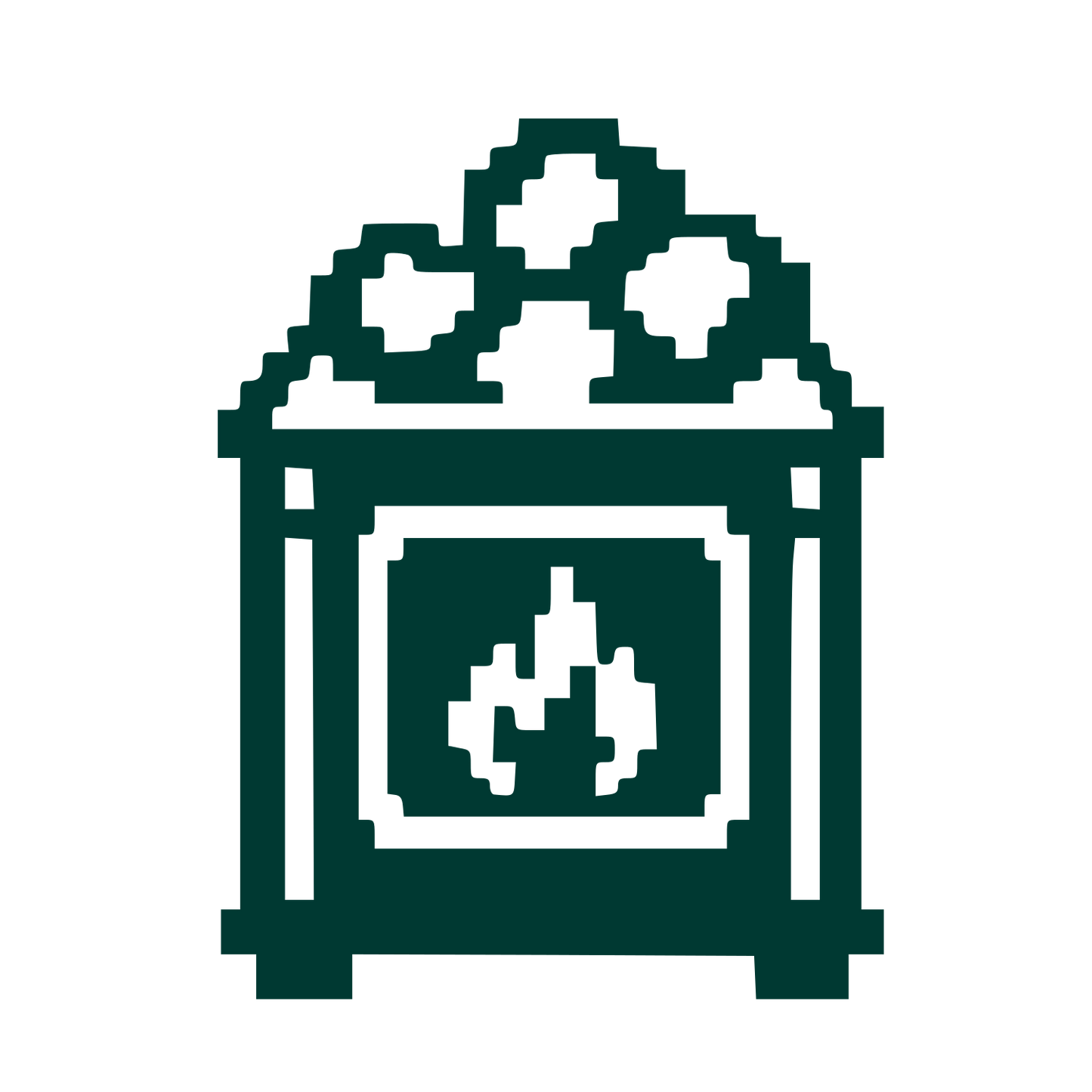 Pixel Sauna Stove Logo #003932