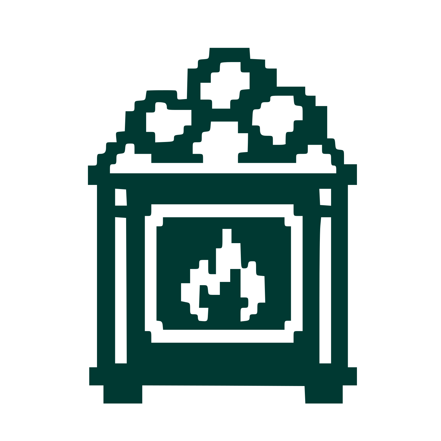 Pixel Sauna Stove Logo #003932