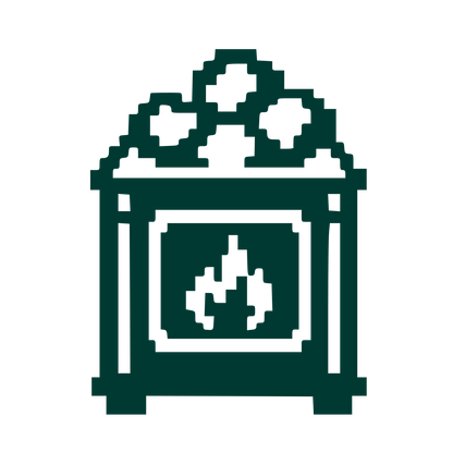 Pixel Sauna Stove Logo #003932