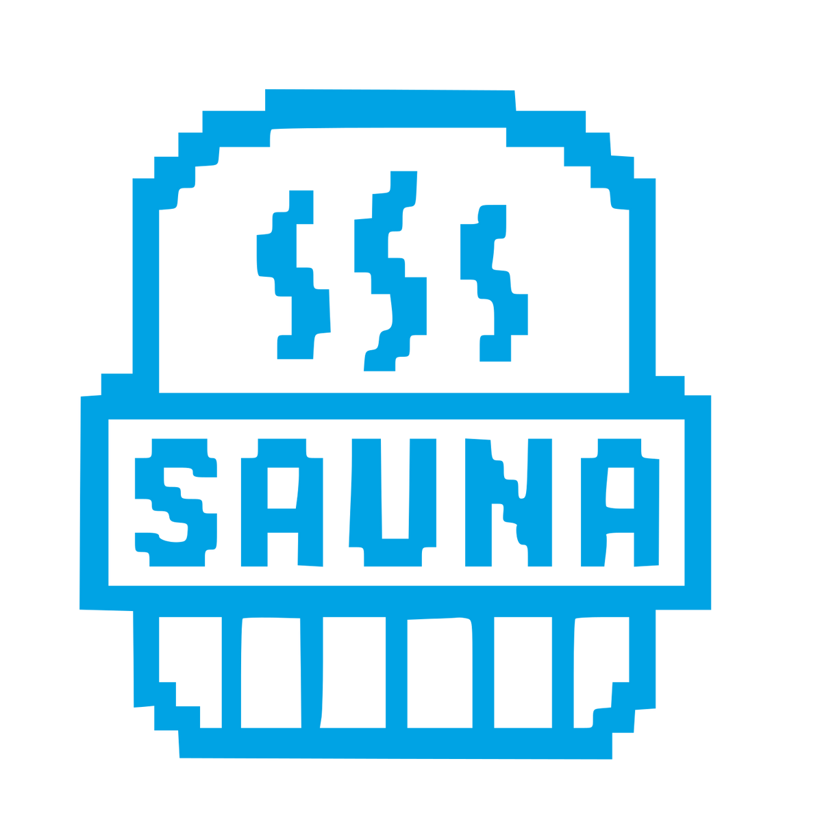 Pixel Sauna Steam Logo #00a3e4