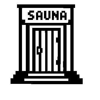 Pixel Sauna Building Logo