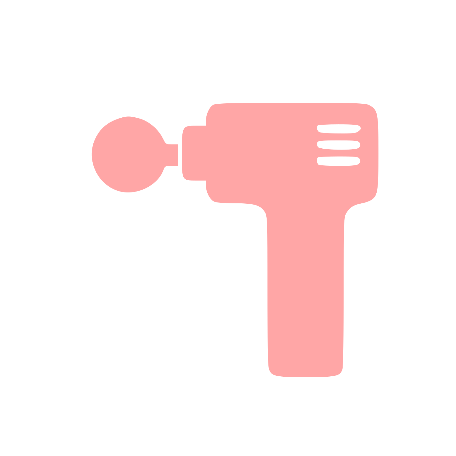 Massage Gun Pictogram Logo #ffa6a6