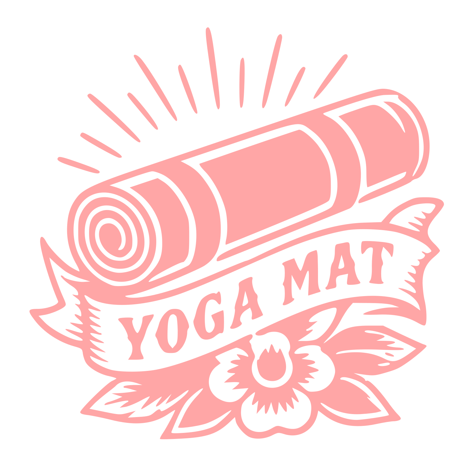 Tattoo Flash Yoga Mat Logo #ffa6a6