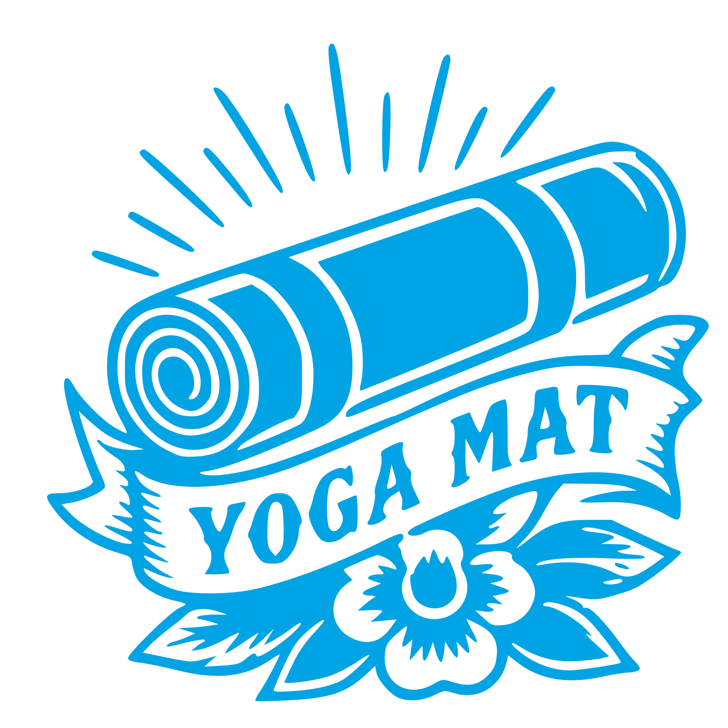 Tattoo Flash Yoga Mat Logo #00a3e4