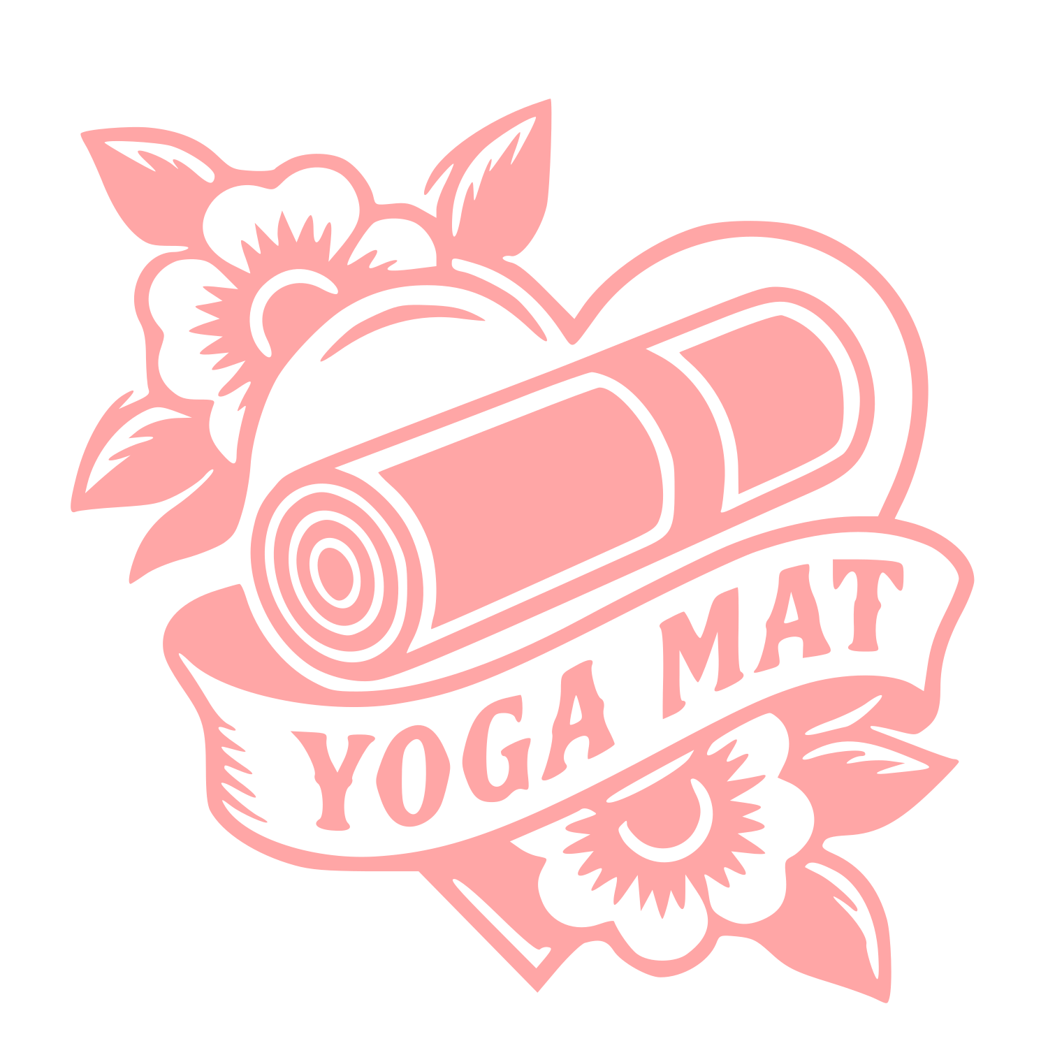 Tattoo Flash Yoga Mat Logo #ffa6a6