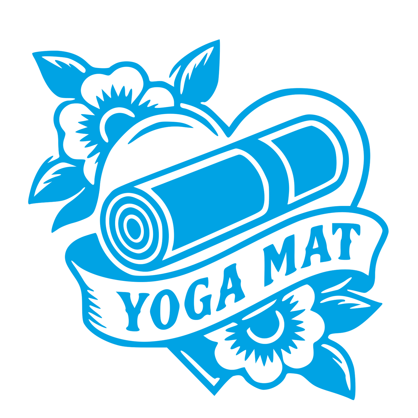 Tattoo Flash Yoga Mat Logo #00a3e4