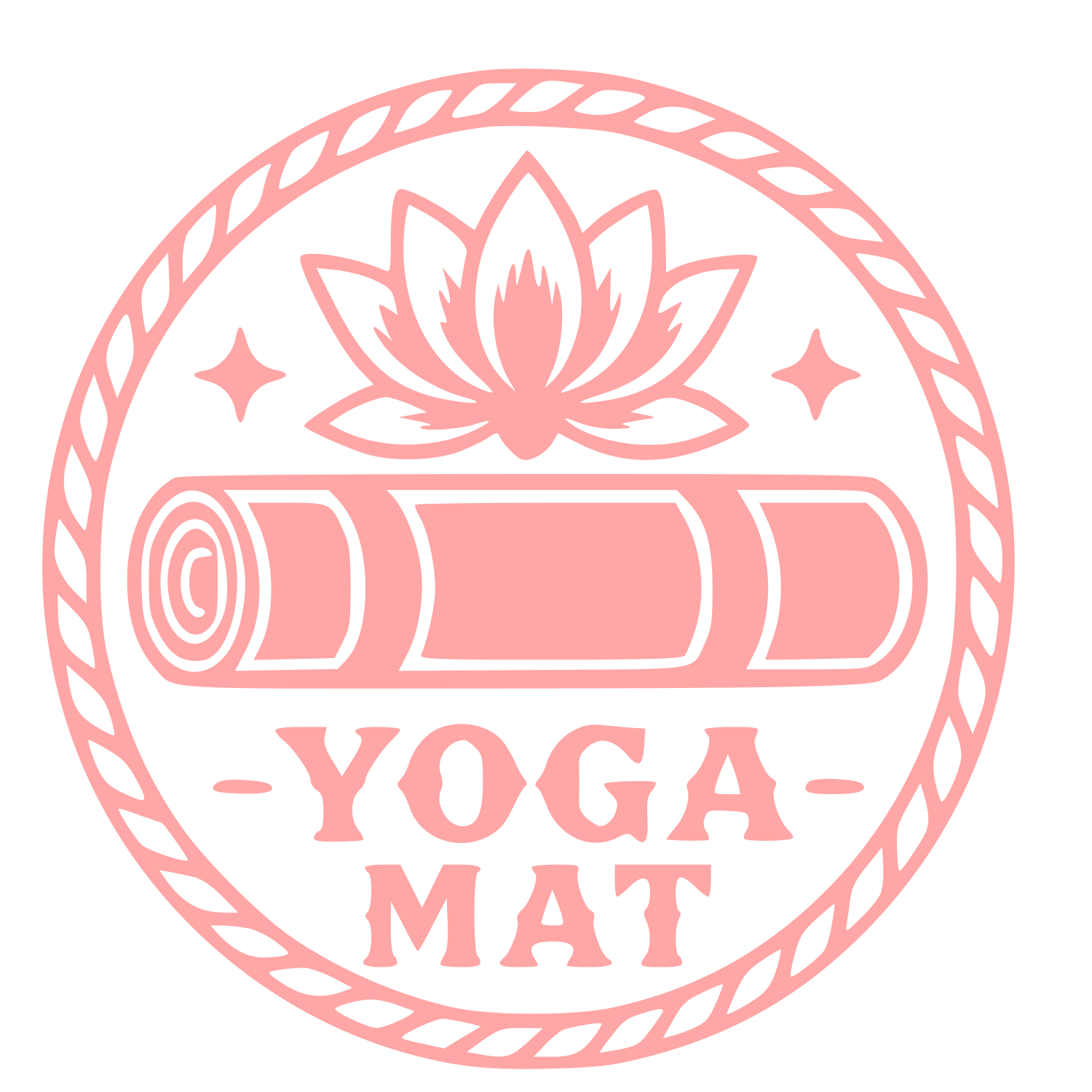 Yoga Mat Lotus Badge Logo #ffa6a6
