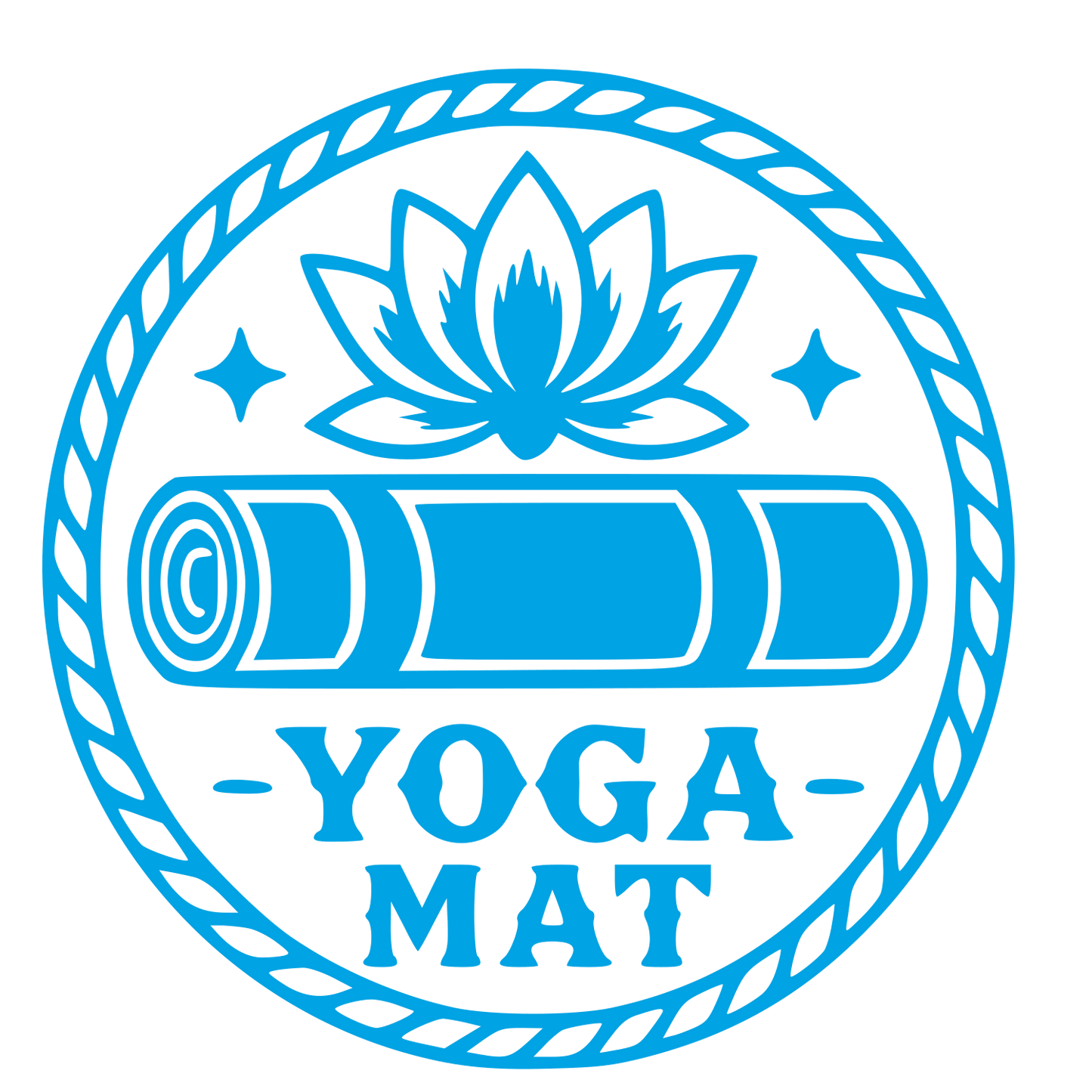 Yoga Mat Lotus Badge Logo #00a3e4