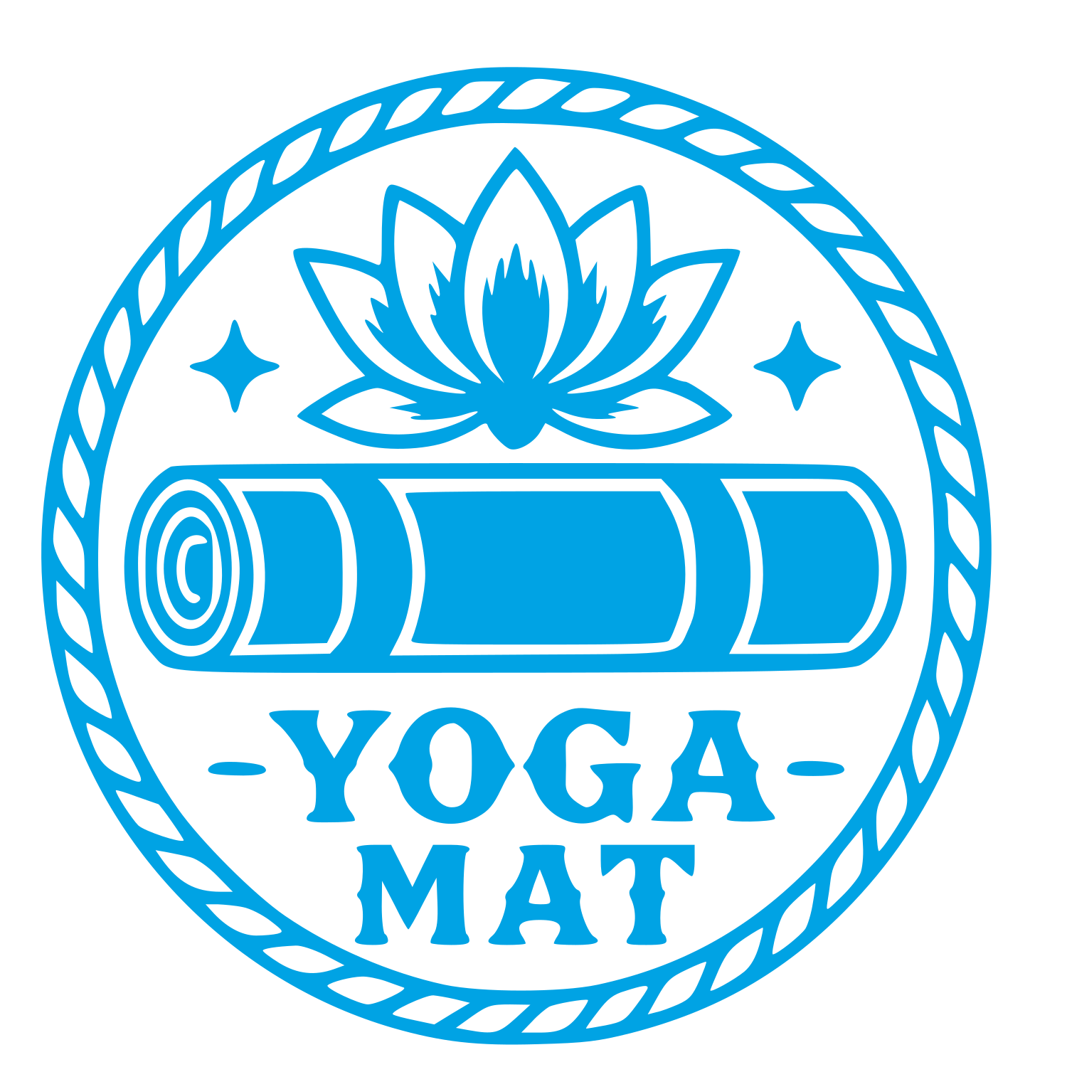 Yoga Mat Lotus Badge Logo #00a3e4