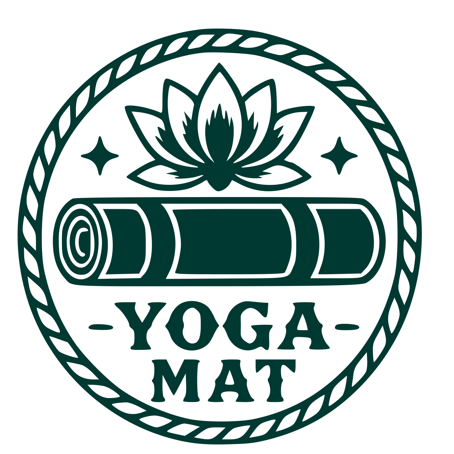 Yoga Mat Lotus Badge Logo #003932