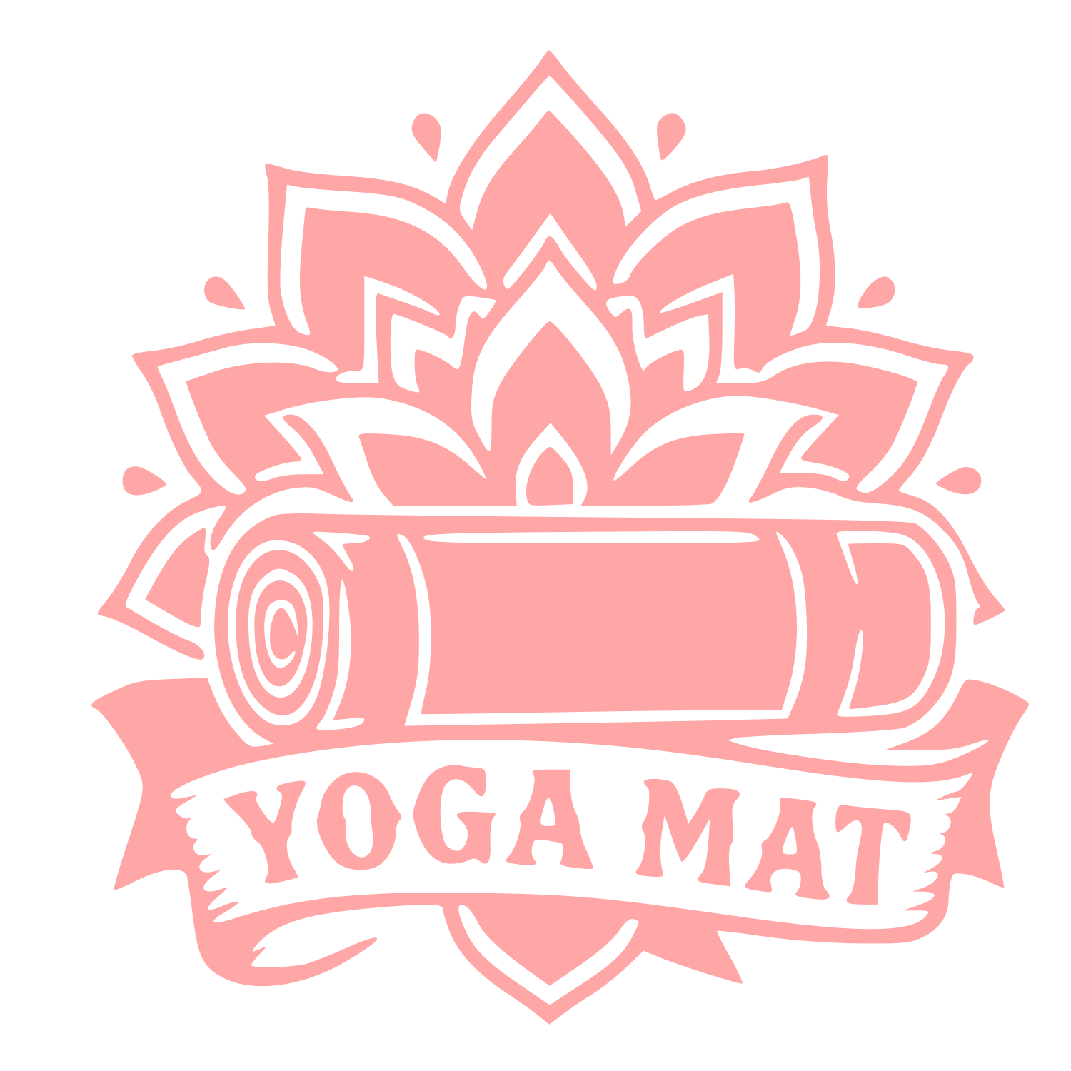 Yoga Mat Tattoo Flash Logo #ffa6a6