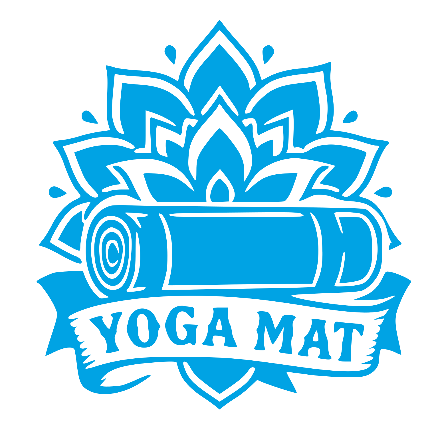 Yoga Mat Tattoo Flash Logo #00a3e4